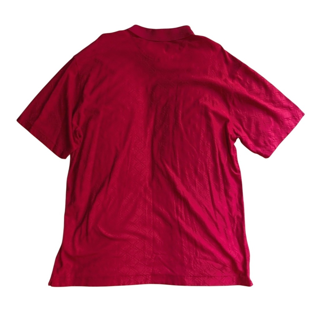 Nike Tiger Woods Collection Red Geometric Jacquard Polo Shirt Mens XXL Nike-Fit - Picture 2 of 11